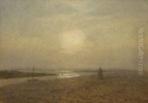 River Estuary At Dusk by J.H. Vignoles Fisher