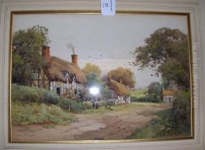 Thatched Cottages By A Track by Joshua Fisher