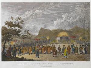 Approach Of The Emperor Of China To His Tent To Receive The British Ambassador by James Fittler
