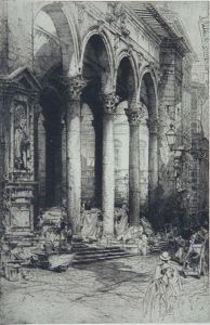 Porch Of St. Magnus The Martyr by E. Hedley Fitton