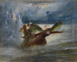 Sea-sprites In Flight by John Anster Fitzgerald
