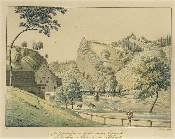 "die Papiermuhle Im Kobel, Kanton Appenzell." Kubel, Gemeinde Stein Ar. - view 1