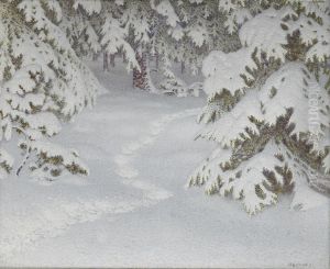 Spar I Nysno by Gustaf Fjaestad
