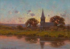 Sunset Over The Church Steeple