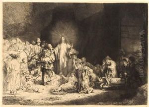Hundertguldenblatt - Christus Heilt Die Kranken by Flameng, Leopold