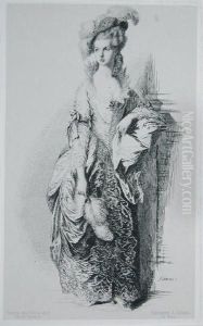 Portret Damy by Flameng, Leopold