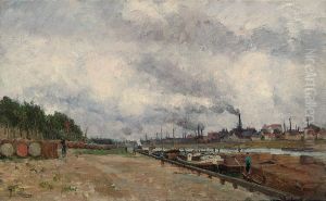 Loading Barrels At The Quayside by Marie-Auguste Flameng