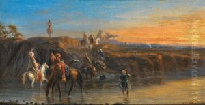 Le Passage Du Gue by Eugene Napoleon Flandin