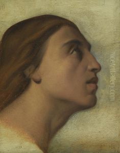 A Study Of The Head Of Saint John The Evangelist In Profile by Hippolyte Flandrin