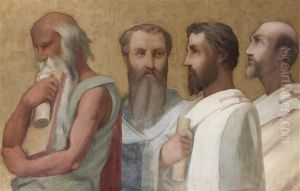Saint Jerome, Saint Augustin, Saint Ambroise, Saint-jean-chrysostome by Hippolyte Flandrin