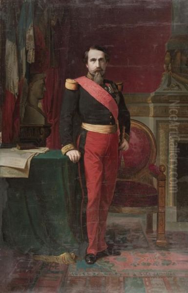 Napoleon Iii En Uniforme De General De Division, Dans Son Grandcabinet Aux Tuileries - view 1