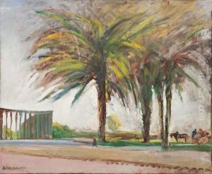 Paysage Aux Grands Arbres. by Jules Flandrin