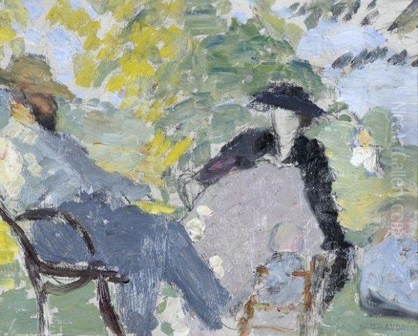 Le Docteur Joseph Flandrin Et Angele A La Campagne - view 1