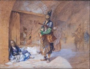 Echoppes D'artisans En Orient by Jules Flandrin