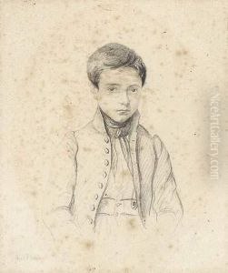 Portrait En Buste D'un Jeune Garcon. by Paul Flandrin