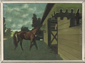 Leading In The Stallion, 1945 by Vaughn Flannery