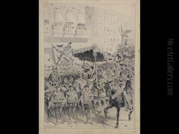 Scene De L'ommegang A Bruxelles - view 1