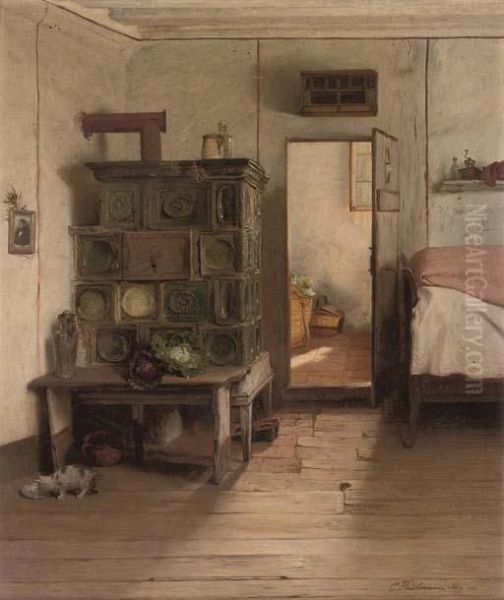A Cat By An Oven In A Sunlit Interior - view 1