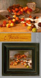 "fruchtstilleben"
Arrangement Mit Kirschen, Geschliffener Glasschale by Carl Fleischmann