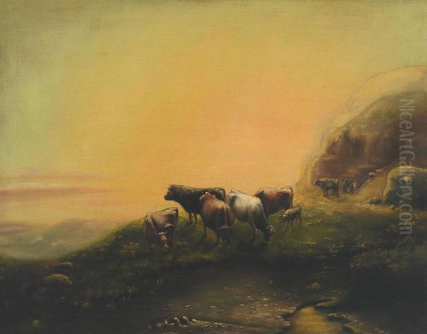 Cattle Grazing In The Mountains - view 1