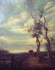 Horse And Cart With Figure Crossing
A Bridge by Camille Flers