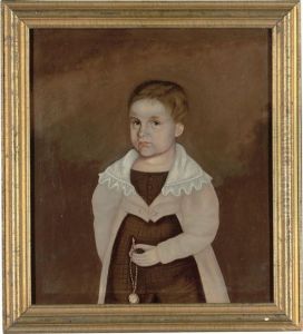 Portrait Of A Young Boy Holding A Pocket Watch