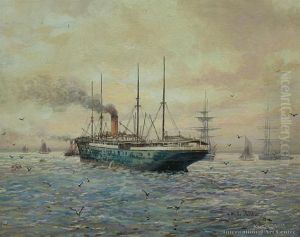 Shipping, Auckland Harbour by Blythe Fletcher