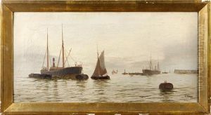 Harbour Scene by Edwin Fletcher