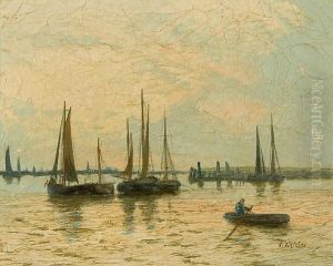 Shipping In The Thames Estuary by Edwin Fletcher