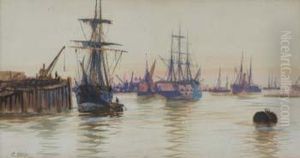 Views On The ThamesWith Tower Bridge In The Distance,