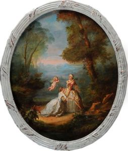 Elegantes Dans Un Parc A L""""italienne by Antoine Claude Fleury