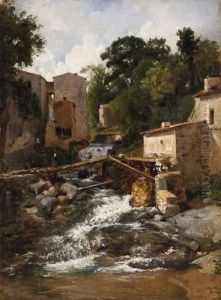 Jetty Over A Brook In A Village