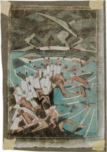 Boys Bathing by Claude Flight