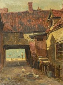 Children By The Water Seen Through An Archway