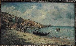 Barque De Pecheur Sur La Plage by Victor Ph. Flipsen