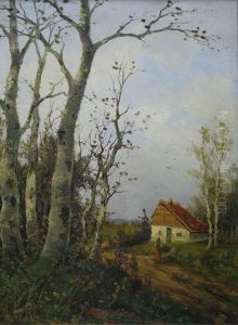 Herbstliche Landschaft by Heinz Flockenhaus