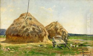 Sommarlandskap Med Hovolmar Och Hons by Carl Flodman