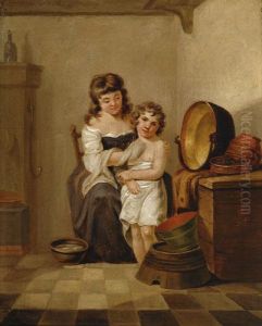 Mother And Child by Abraham Wilhelm Floh