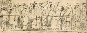 Attente De Voyageurs A Un Guichet