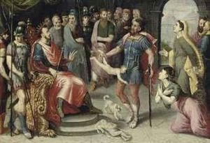 The Judgment Of Solomon by Frans Floris