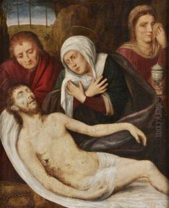 La Deploration Sur Le Corps Du Christ Mort by Frans Floris
