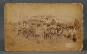 Imperial Cabinet Card Photograph Of A Captive White Boy In Geronimo's Camp. by Camillus Sydney Fly