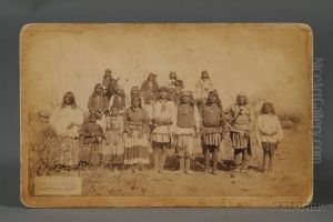 Imperial Cabinet Card Photograph Of Members Of Geronimo's Band by Camillus Sydney Fly