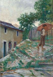 Paesaggio Con Giovane Viandante by Ruggero Focardi