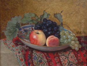Still Life Of A Bowl Of Fruit On A Persian Carpet Still Life Of A Bowl Of Fruit On A Persian Carpet