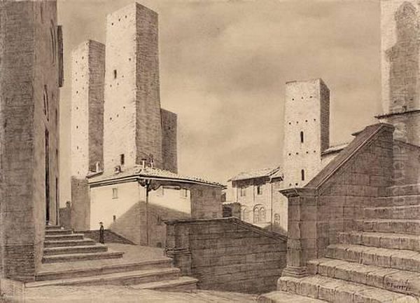 "san Gimignano V Mit Monch" - view 1