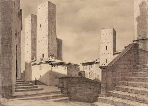 "san Gimignano V Mit Monch" by Peter Foerster