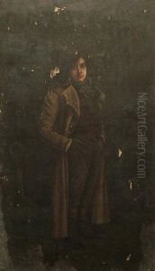 A Gentleman Standing Full Length In Aprison Interior by Rose Fog
