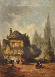 Continental Street Scene by Henry John Foley