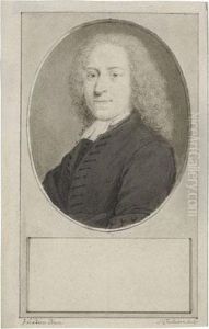 An Oval Portrait Of A Gentleman by Jacob Folkema
